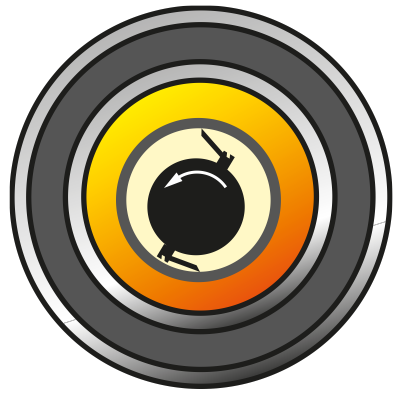 Querschnitt eines Schabew&auml;rmetauschers mit einer runden, w&auml;rme&uuml;bertragenden Oberfl&auml;che