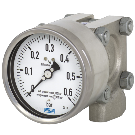 Differansemanometer designet for applikasjoner hvor man har et høyt differansetrykk og/ eller høyt statisk trykk WIKA type 73x.14