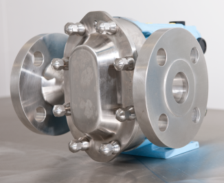 Kreiskolbenpumpe mit gro&szlig;en Flanschanschl&uuml;ssen aus Edelstahl