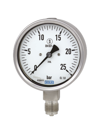 Sikkerhetsmanometer tilpasset prosessindustrien WIKA manometer type 23x.30
