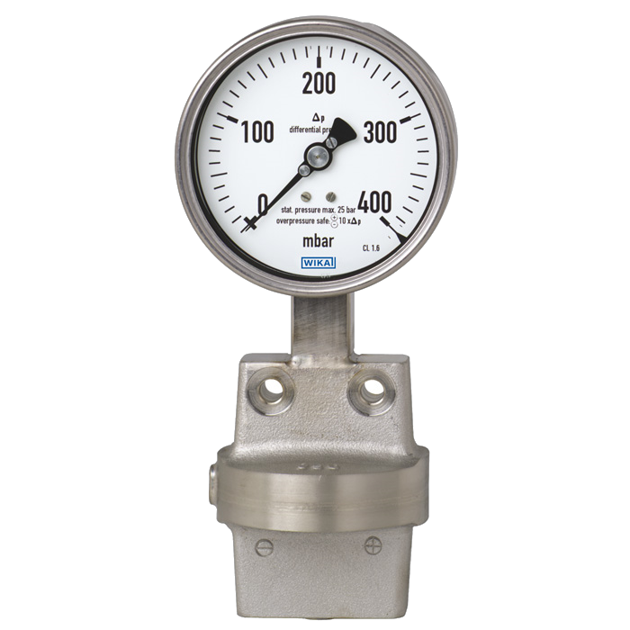 Differansemanometer designet for applikasjoner hvor man har et høyt differansetrykk. WIKA type 732.51