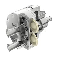 Schnittansicht des Quattroflow Pumpenkopfs