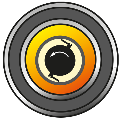 Querschnitt eines Schabew&auml;rmetauschers mit einer runden, w&auml;rme&uuml;bertragenden Oberfl&auml;che