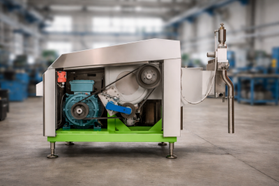 Homogenisator mit ge&ouml;ffnetem Geh&auml;use mit Blick auf den Antrieb