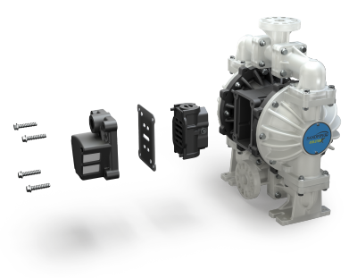 Luftseitige Wartungskomponenten in der Sandpiper EvolutionX Druckluftmembranpumpe