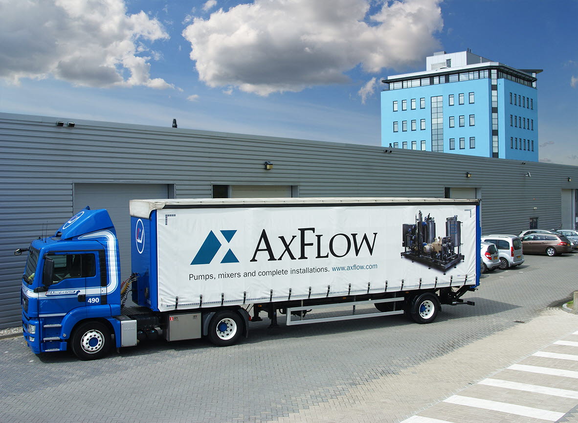 Axflow truck at distribution center