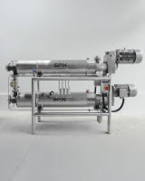 Zwei Votator Schabewärmetauscher verbunden auf einem Gestell