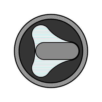Frontansicht eines zweig&auml;ngigen Rotors und eines dreig&auml;ngigen Stators
