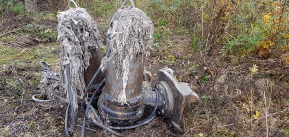Wet wipes stuck in pump