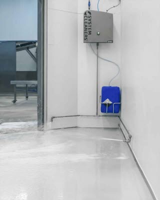 Durchgangsdesinfektion vor einer automatischen T&uuml;r