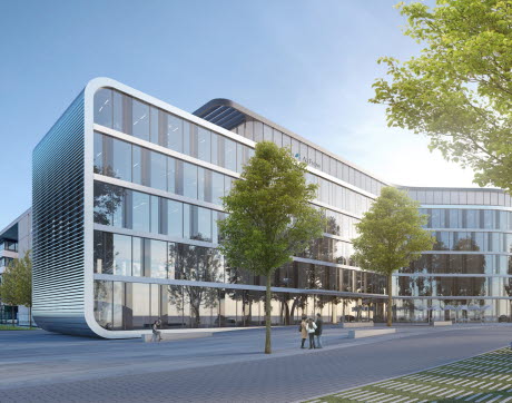 Rendering eines Bürogebäudes