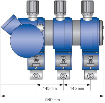 Kolbendosierpumpe mit 3 Pumpenköpfen