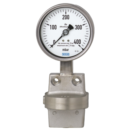 Differansemanometer designet for applikasjoner hvor man har et høyt differansetrykk. WIKA type 732.51